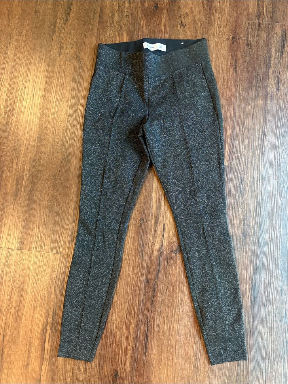 Old Navy Sparkle Ponte Ankle Pants - Charcoal Black Metallic
